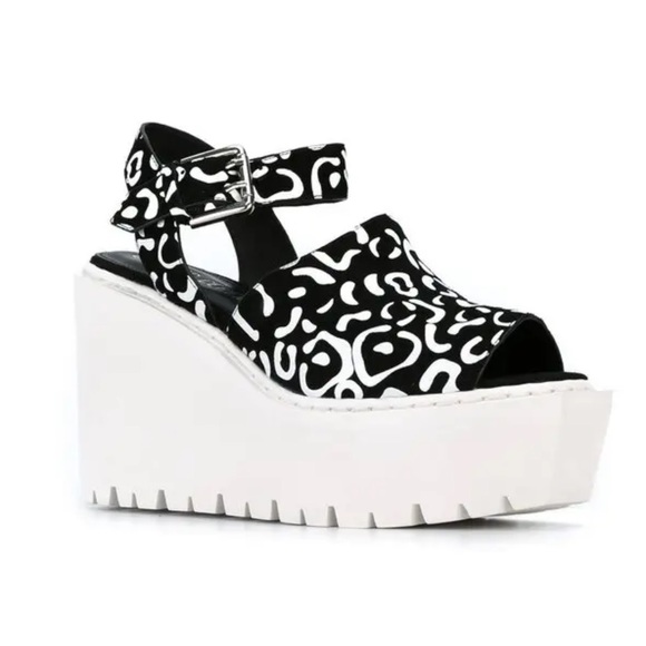 Opening Ceremony Luna Cheetah Leopard Open Toe Platform Heels Sandals - Picture 1 of 15